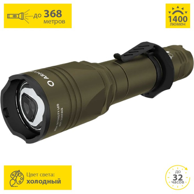 Фонарь ARMYTEK DOBERMANN PRO MAGNET USB OLIVE Белый свет